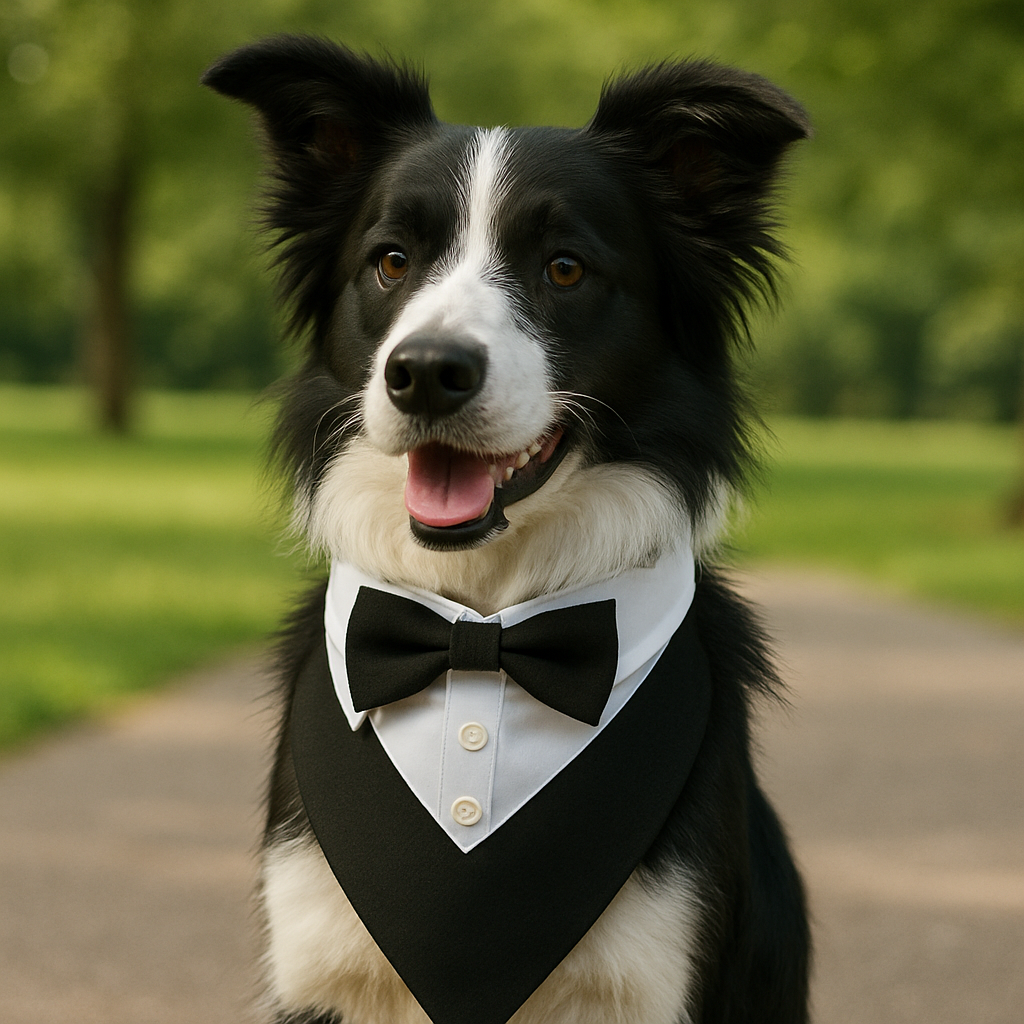 PupTux Collar – Black Tuxedo Bandana