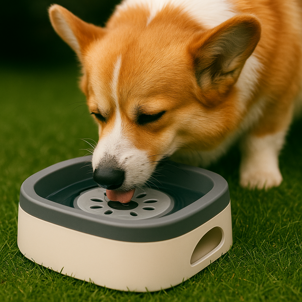 SplashGuard – Gray Anti Spill Water Bowl