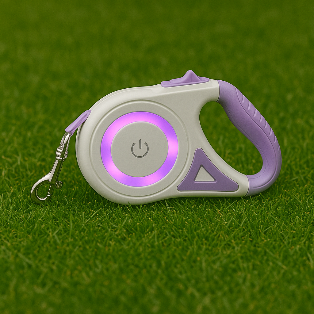 GlowGo Lilac – LED Retractable Leash
