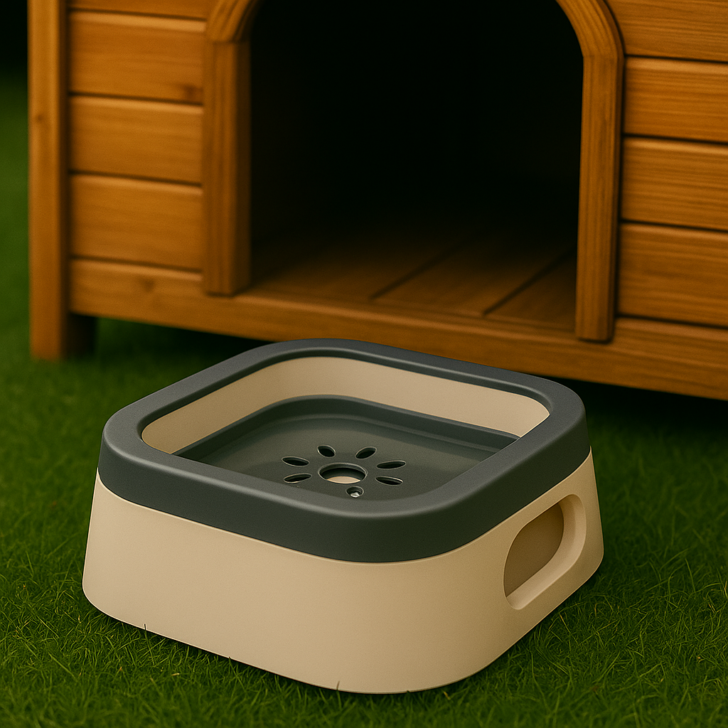 SplashGuard – Gray Anti Spill Water Bowl