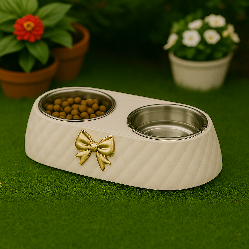BowtieFeast White – Double Bowl