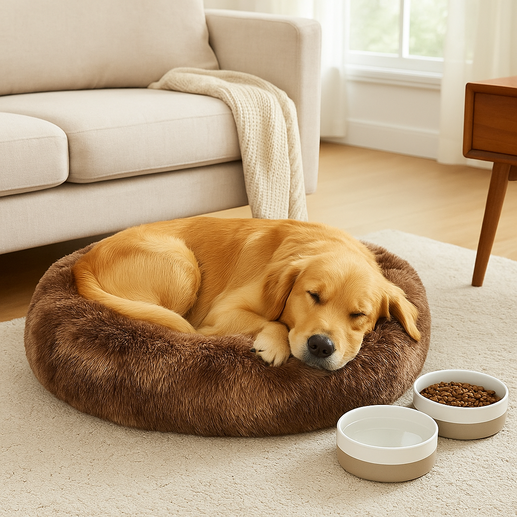 CloudNest Brown – Plush Dog Bed