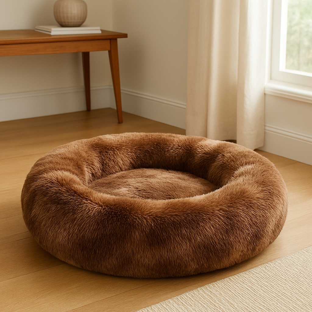 CloudNest Brown – Plush Dog Bed