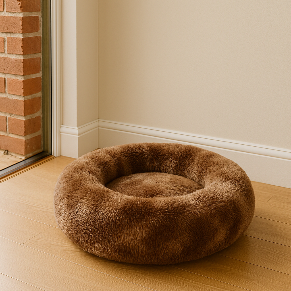 CloudNest Brown – Plush Dog Bed
