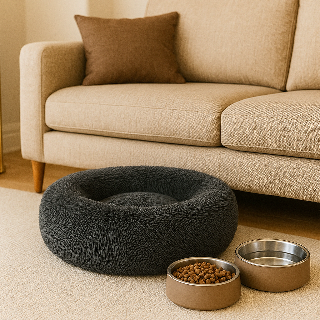 CloudNest Dark Gray – Plush Dog Bed