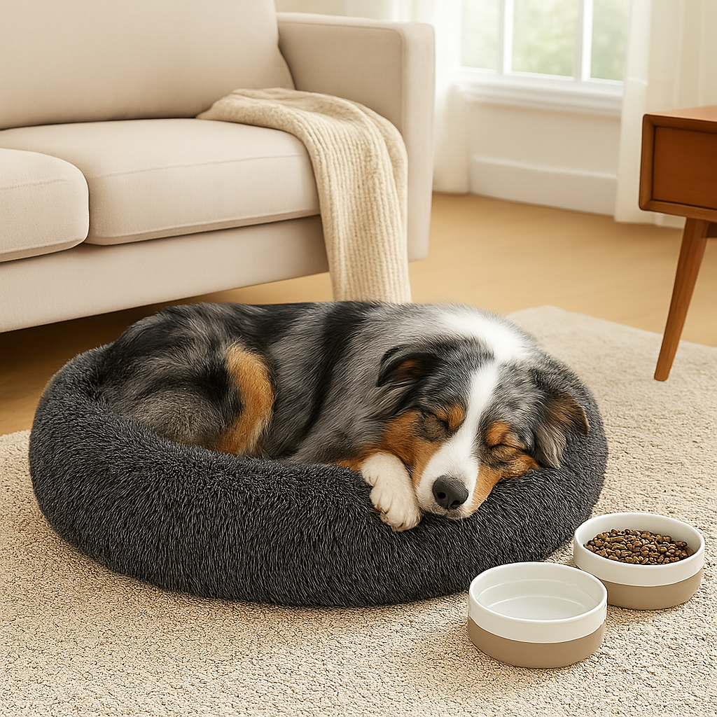 CloudNest Dark Gray – Plush Dog Bed