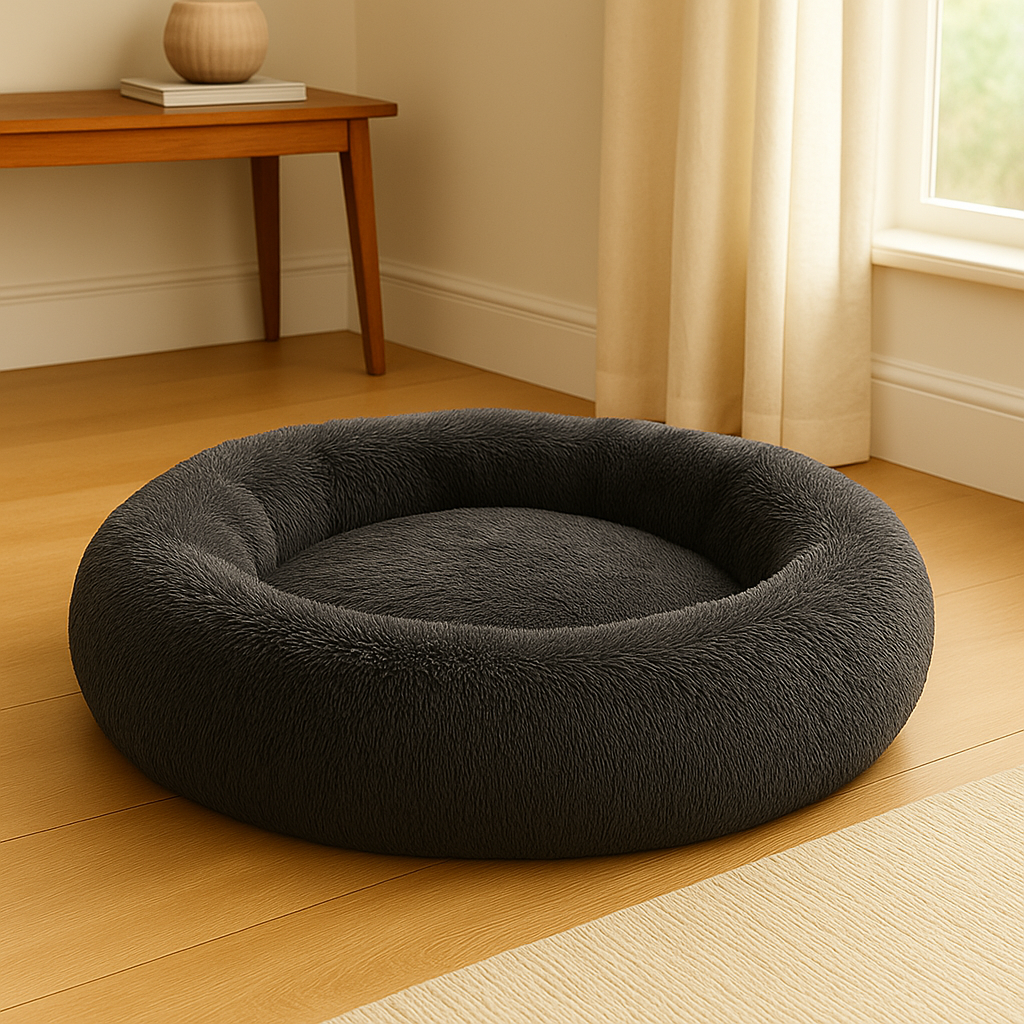 CloudNest Dark Gray – Plush Dog Bed