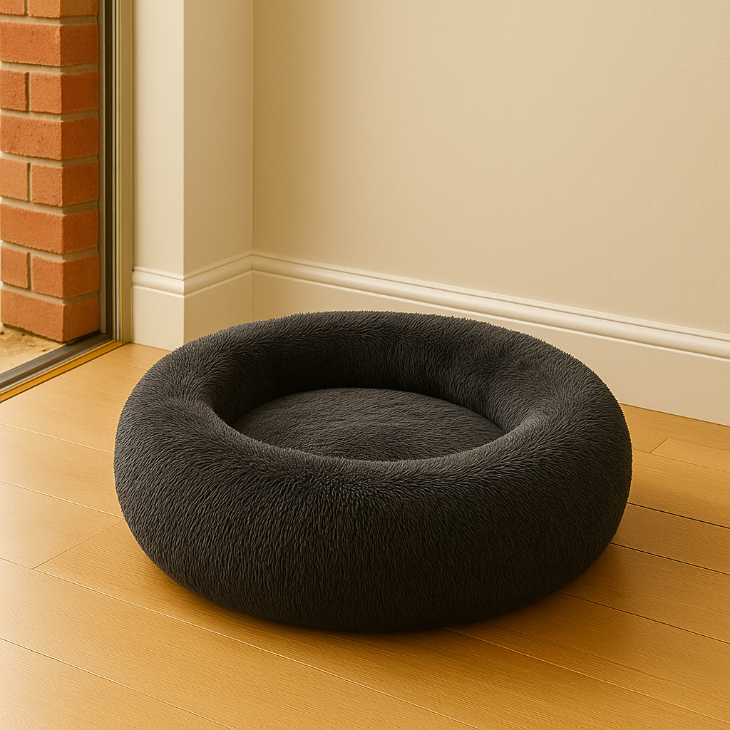 CloudNest Dark Gray – Plush Dog Bed