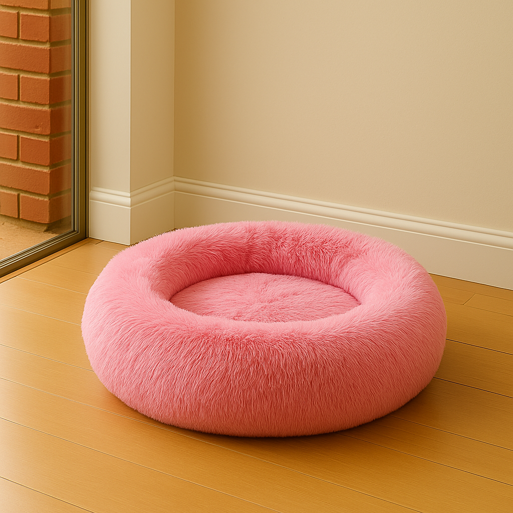 CloudNest Pink – Plush Dog Bed