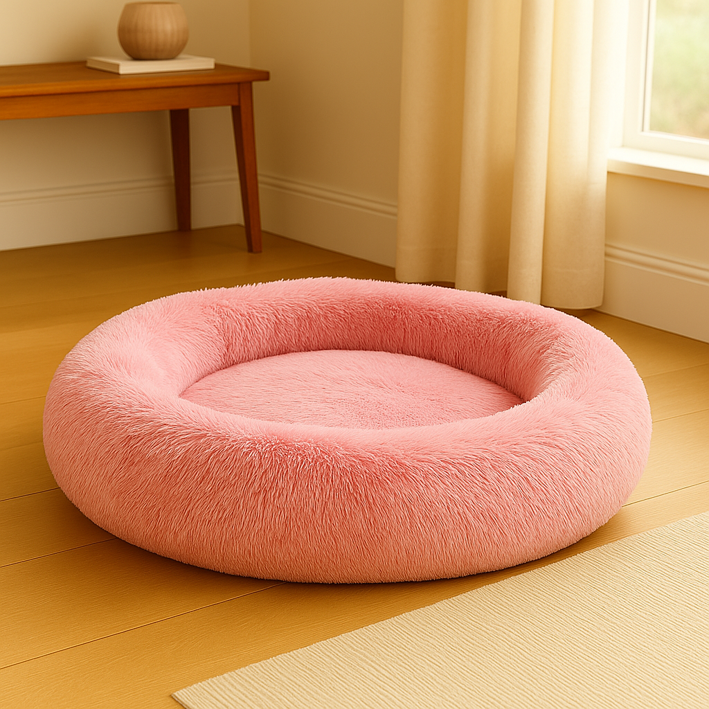 CloudNest Pink – Plush Dog Bed