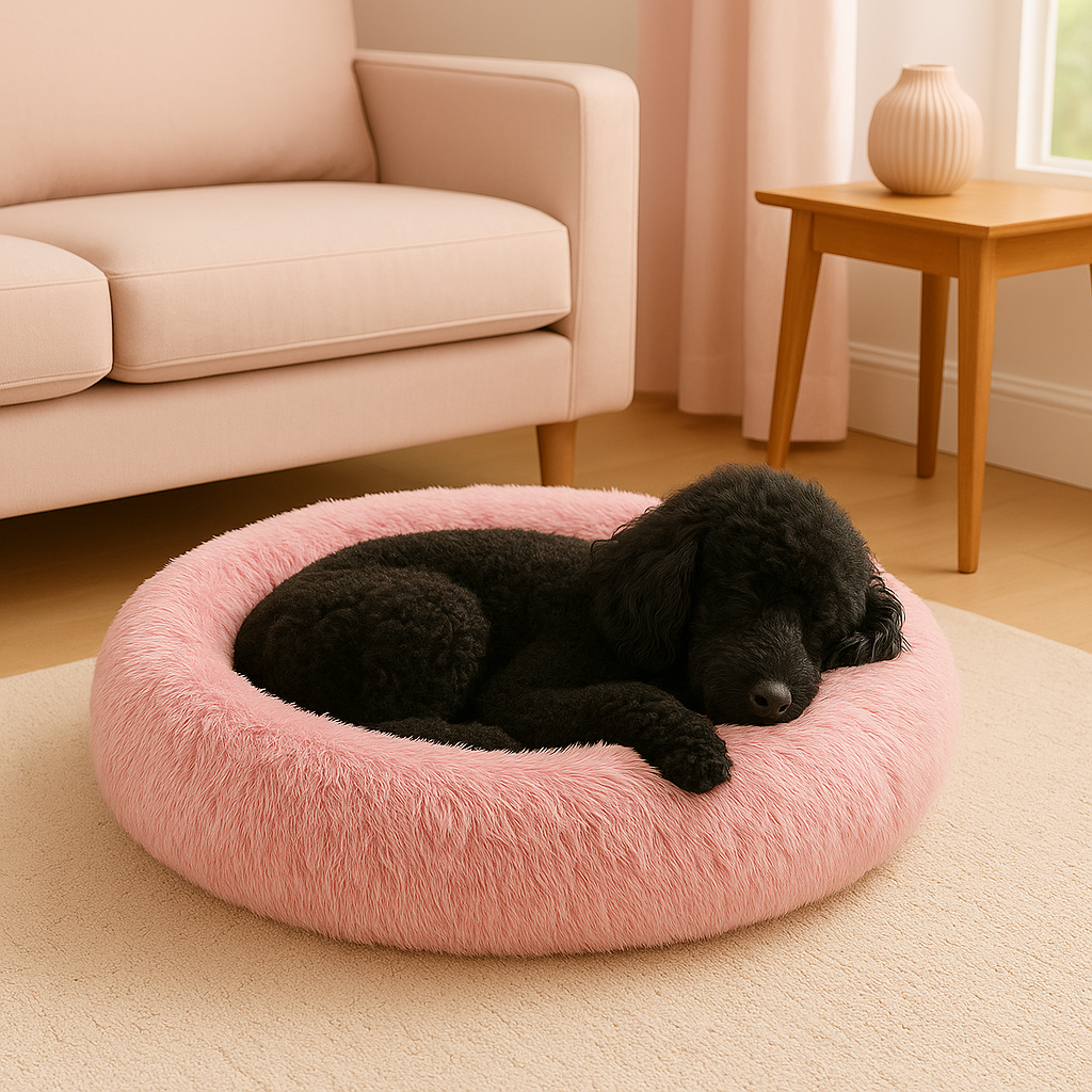 CloudNest Pink – Plush Dog Bed
