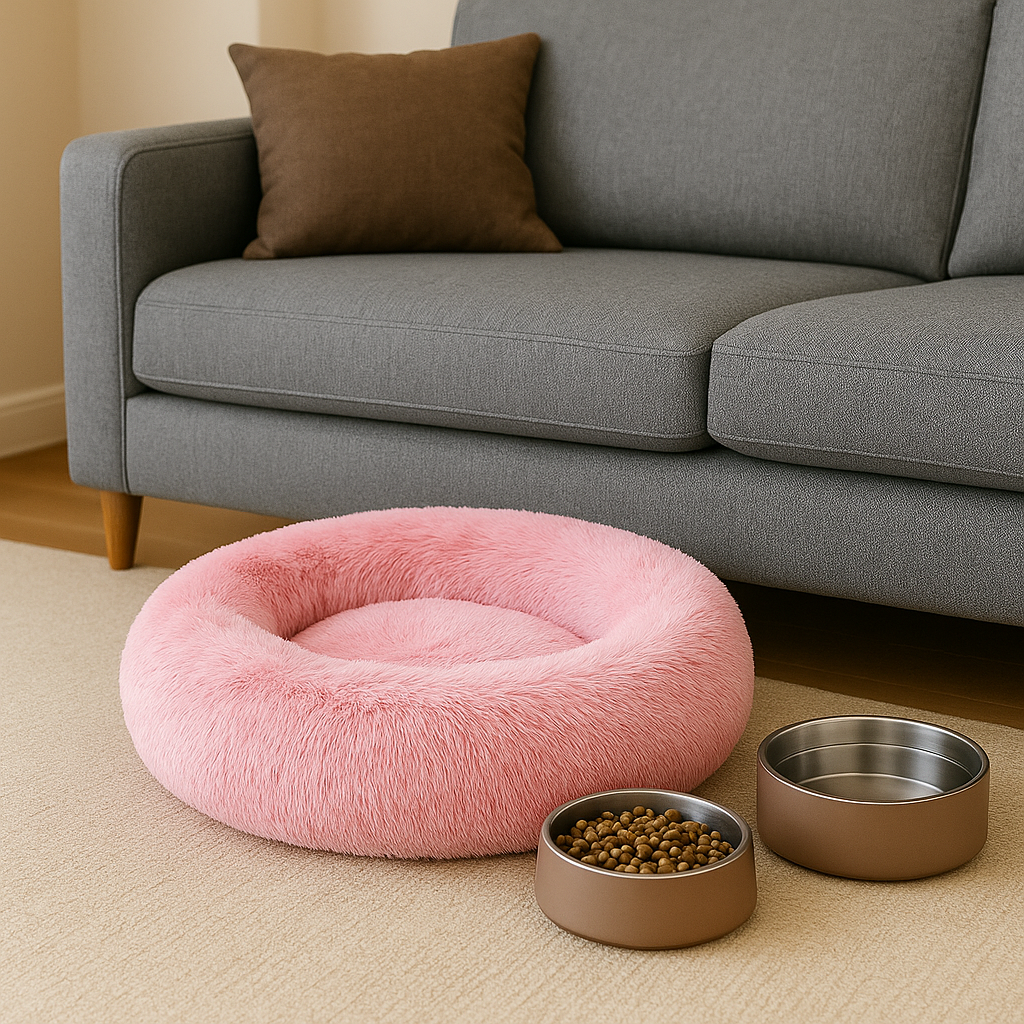CloudNest Pink – Plush Dog Bed