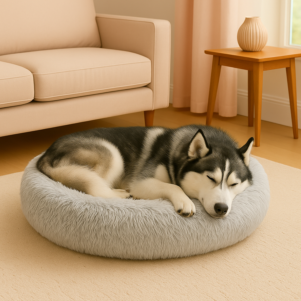 CloudNest Gray – Plush Dog Bed