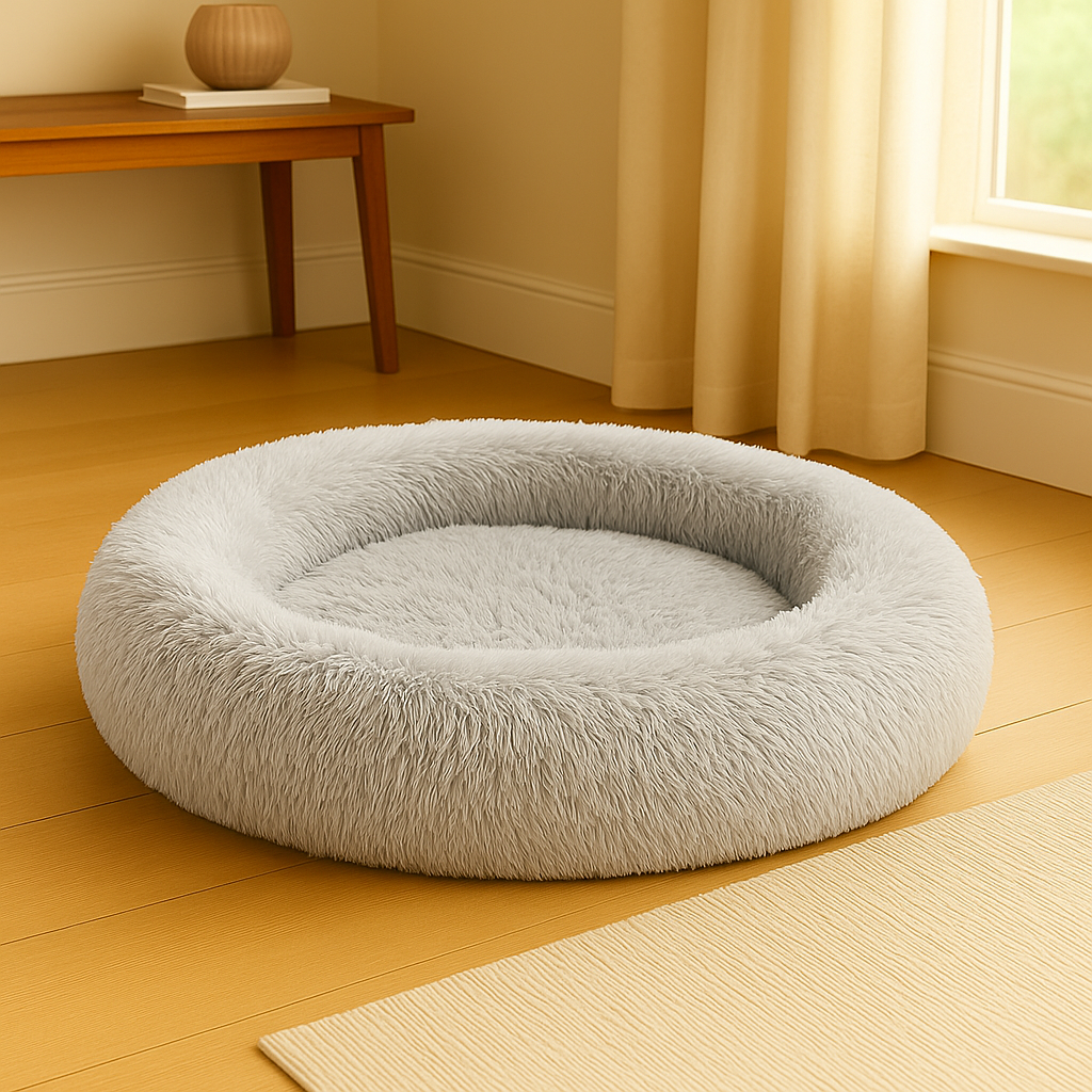 CloudNest Gray – Plush Dog Bed