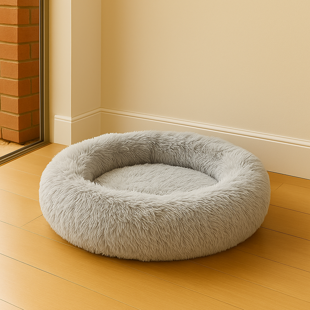 CloudNest Gray – Plush Dog Bed