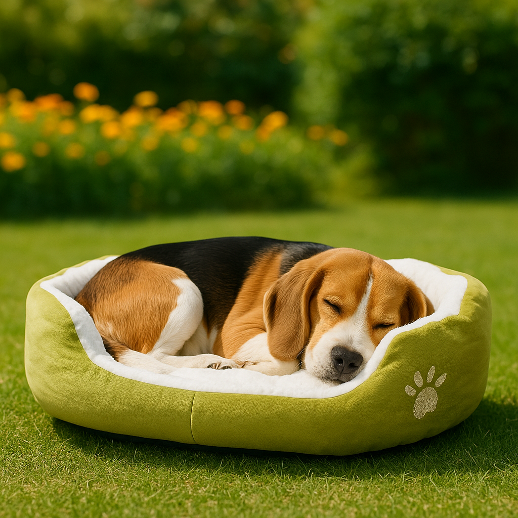 SoftiePod Green – Plush Dog Sofa Bed