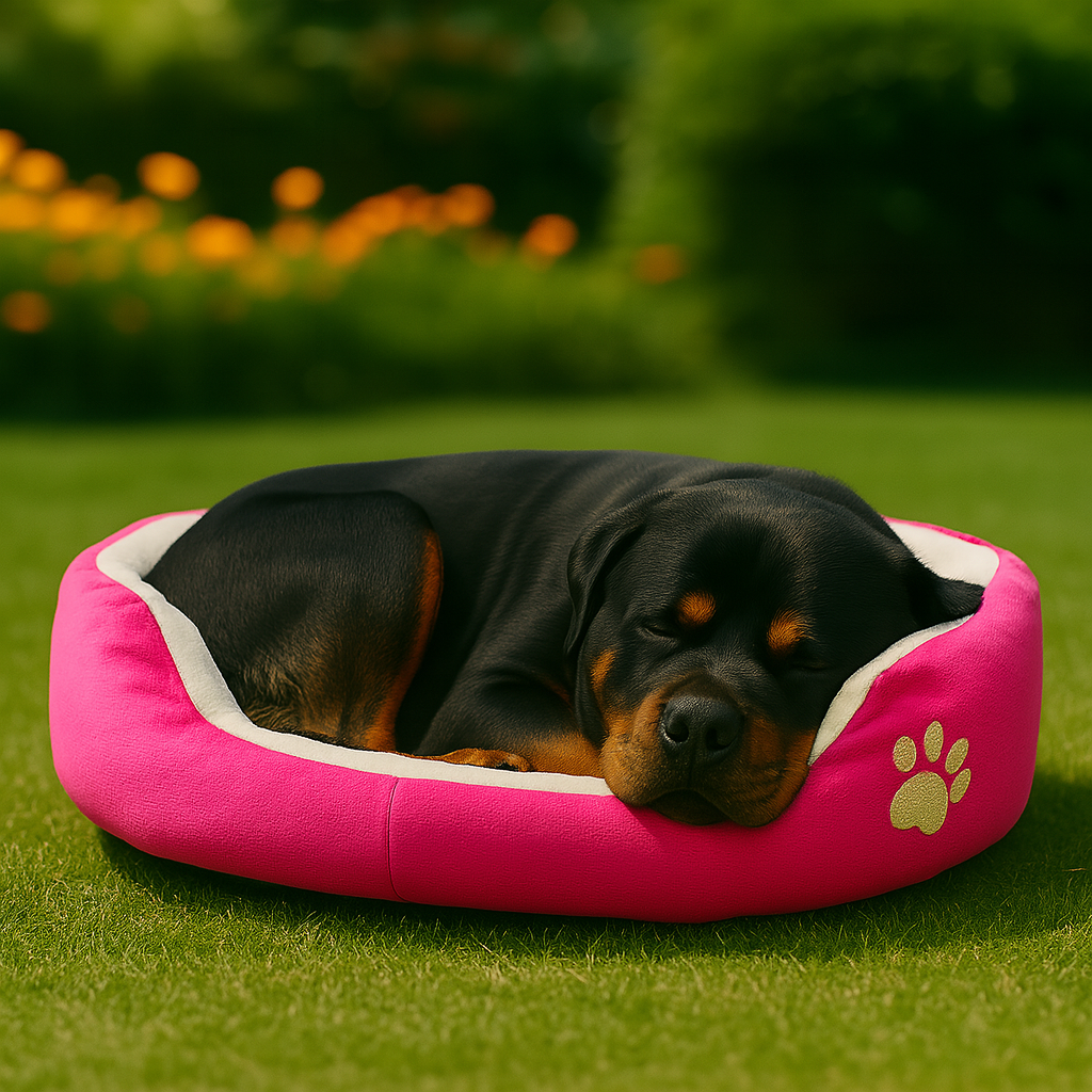 SoftiePod Pink – Plush Dog Sofa Bed