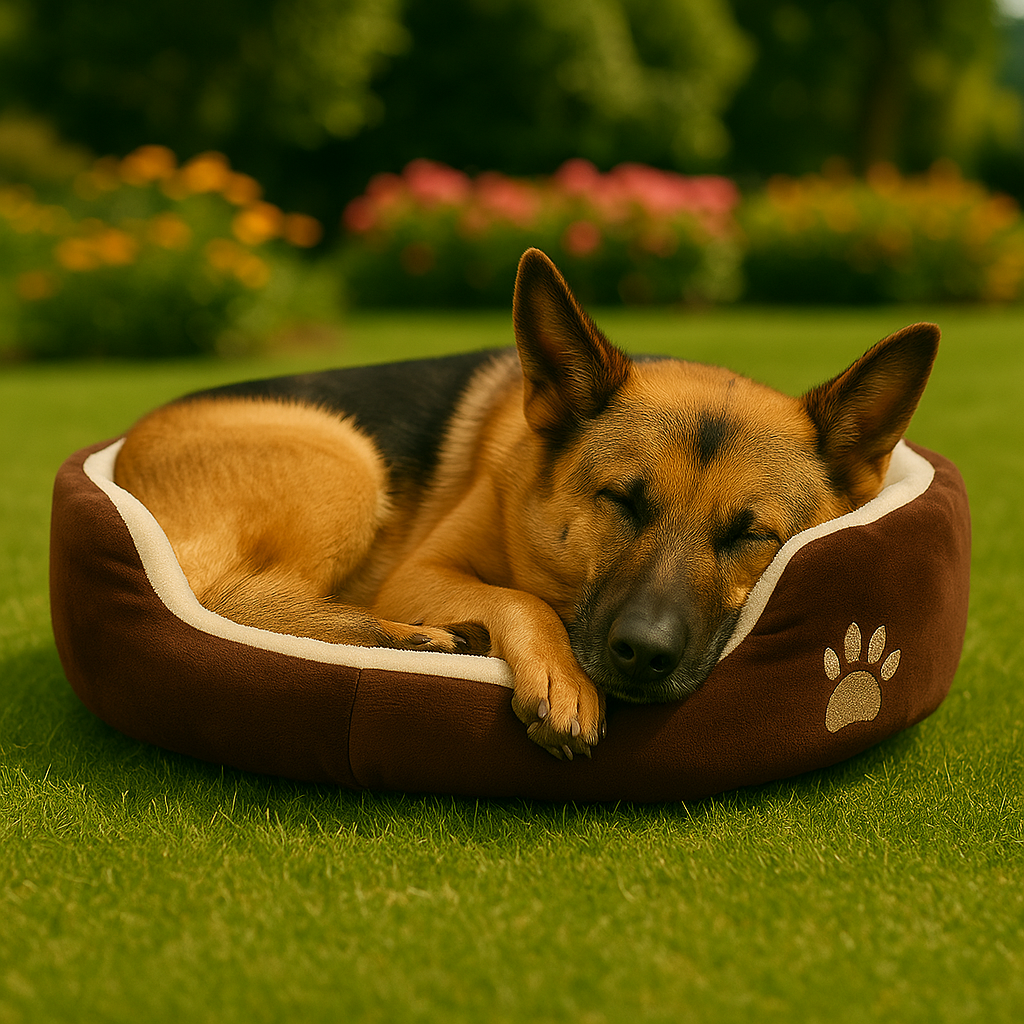 SoftiePod Brown – Plush Dog Sofa Bed