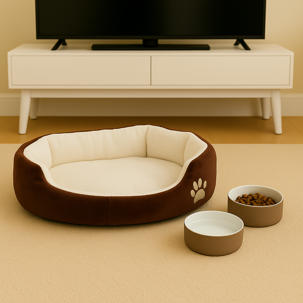 SoftiePod Brown – Plush Dog Sofa Bed