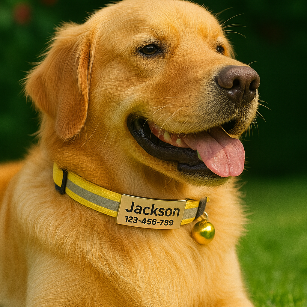 GlowTag – Yellow Reflective ID Collar