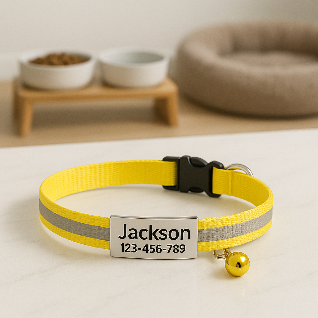 GlowTag – Yellow Reflective ID Collar