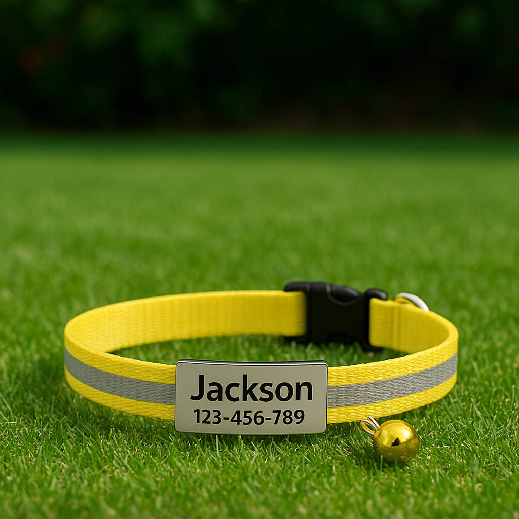 GlowTag – Yellow Reflective ID Collar