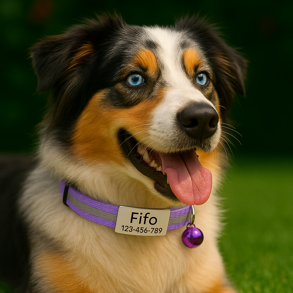 GlowTag – Purple Reflective ID Collar