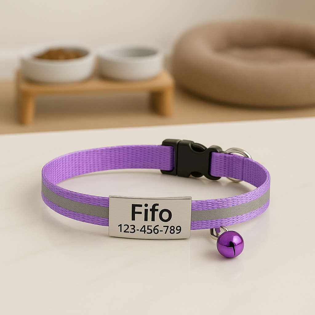 GlowTag – Purple Reflective ID Collar
