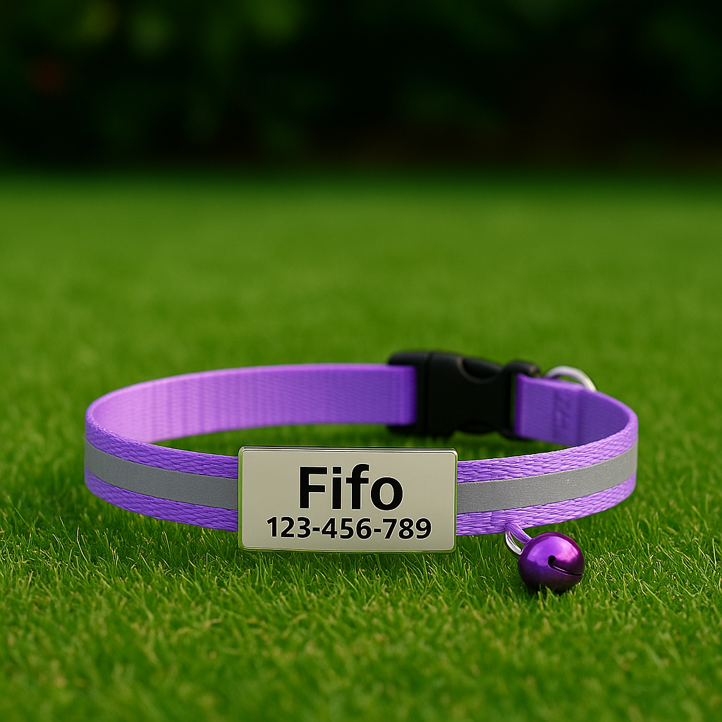 GlowTag – Purple Reflective ID Collar