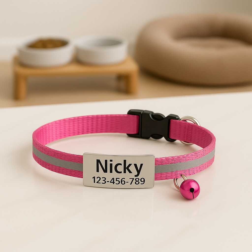 GlowTag – Pink Reflective ID Collar