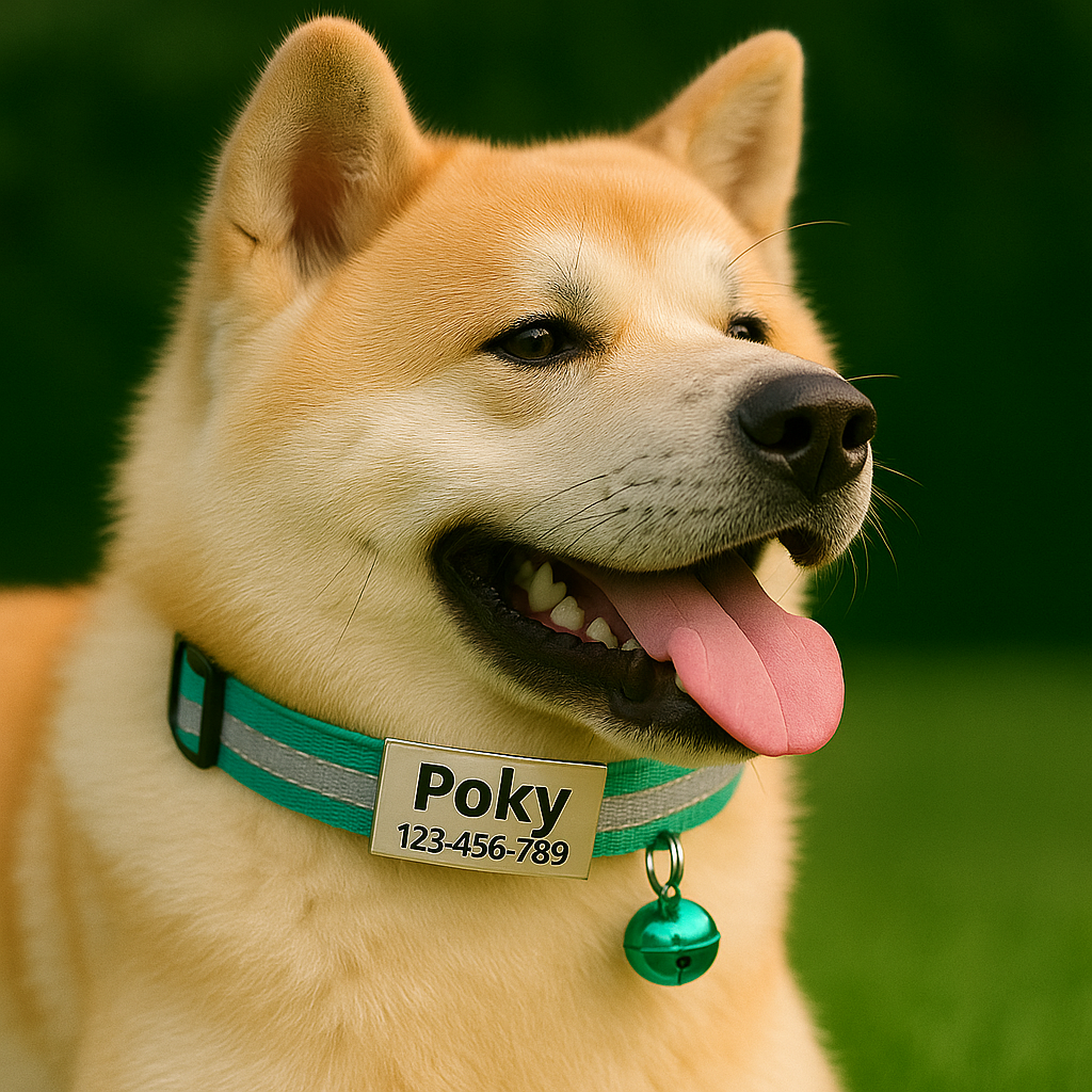 GlowTag – Turquoise Reflective ID Collar