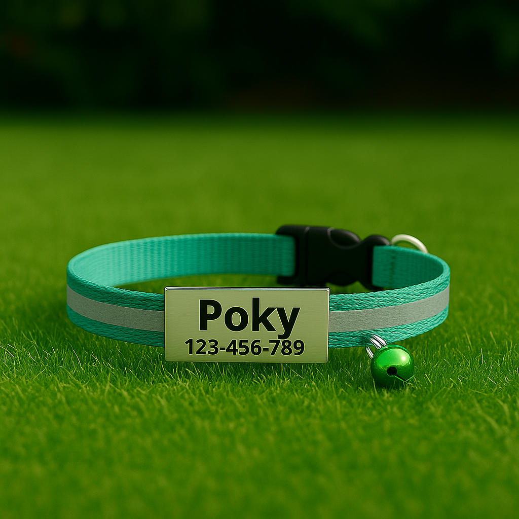 GlowTag – Turquoise Reflective ID Collar