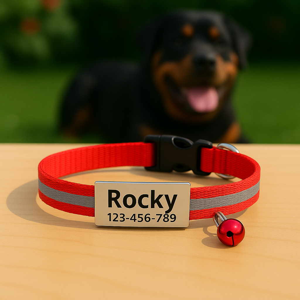 GlowTag – Red Reflective ID Collar