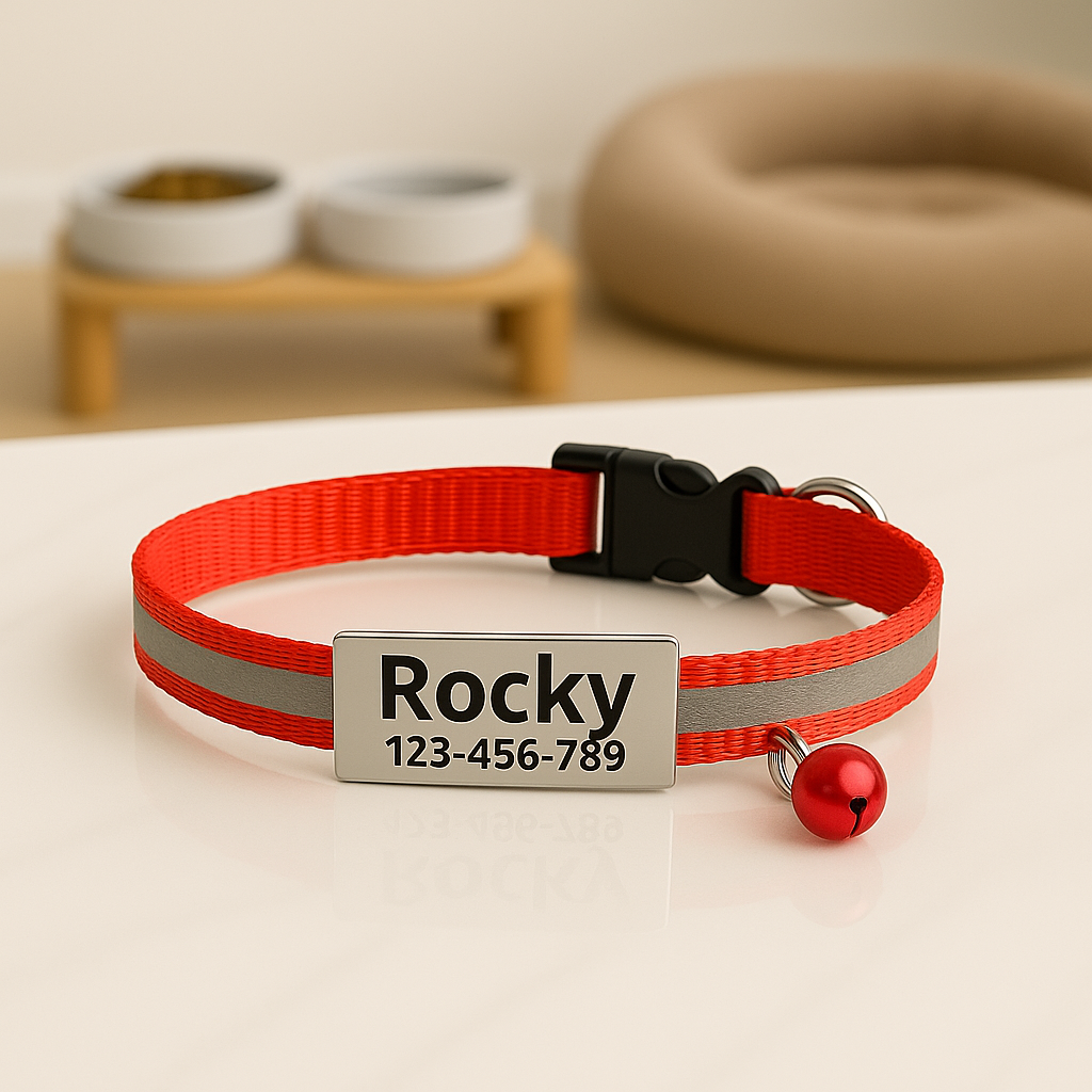 GlowTag – Red Reflective ID Collar