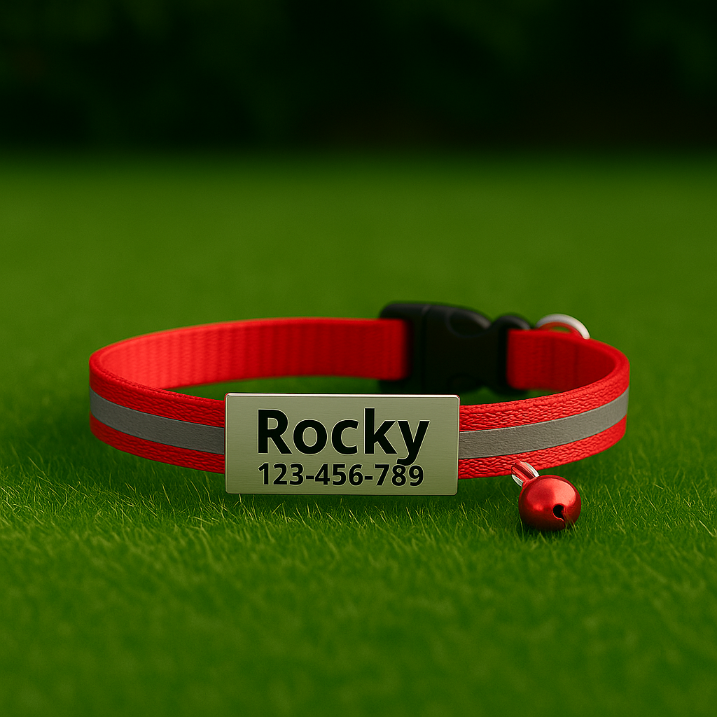 GlowTag – Red Reflective ID Collar