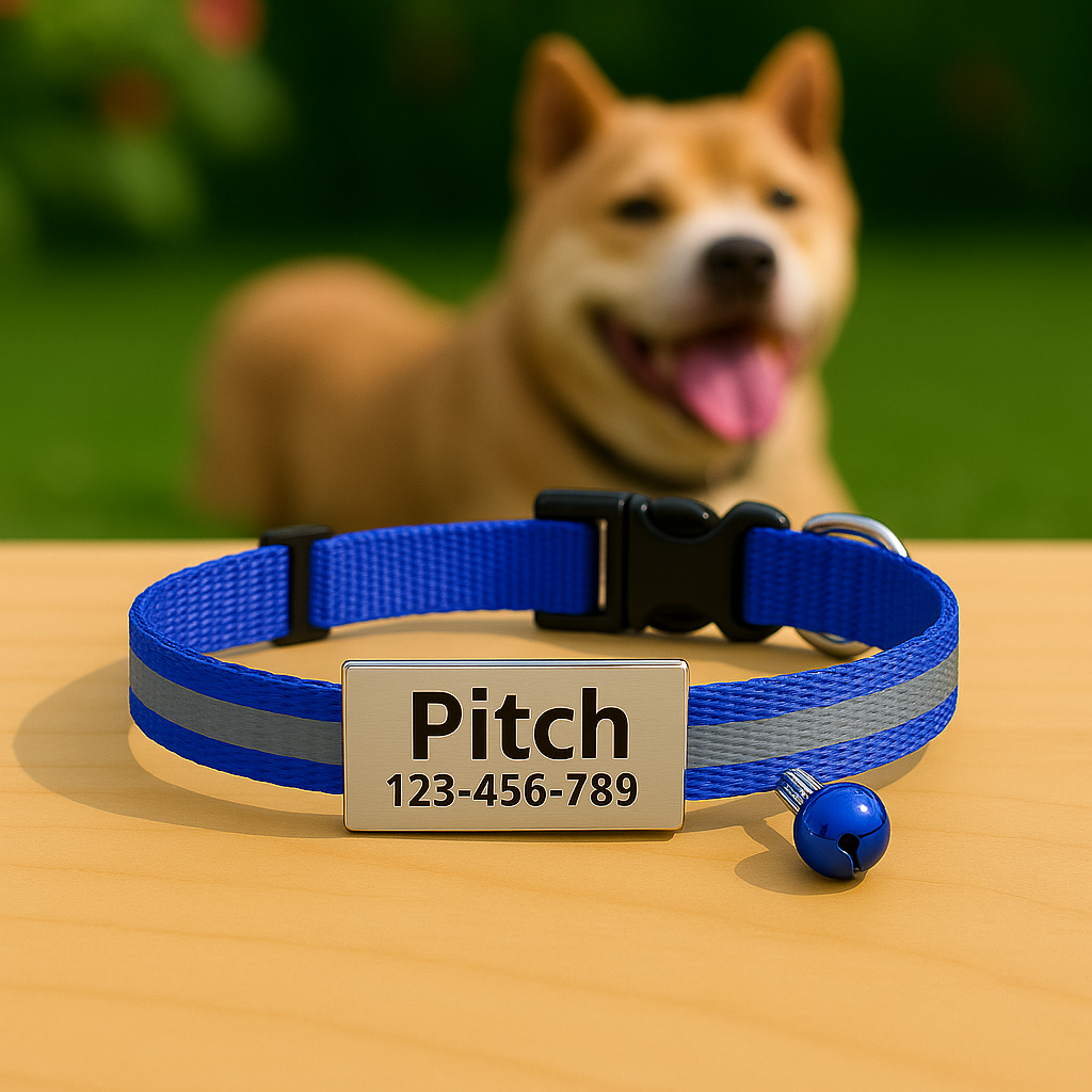 GlowTag – Blue Reflective ID Collar