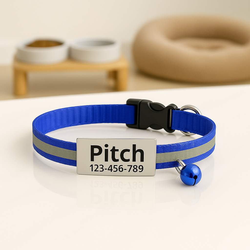 GlowTag – Blue Reflective ID Collar