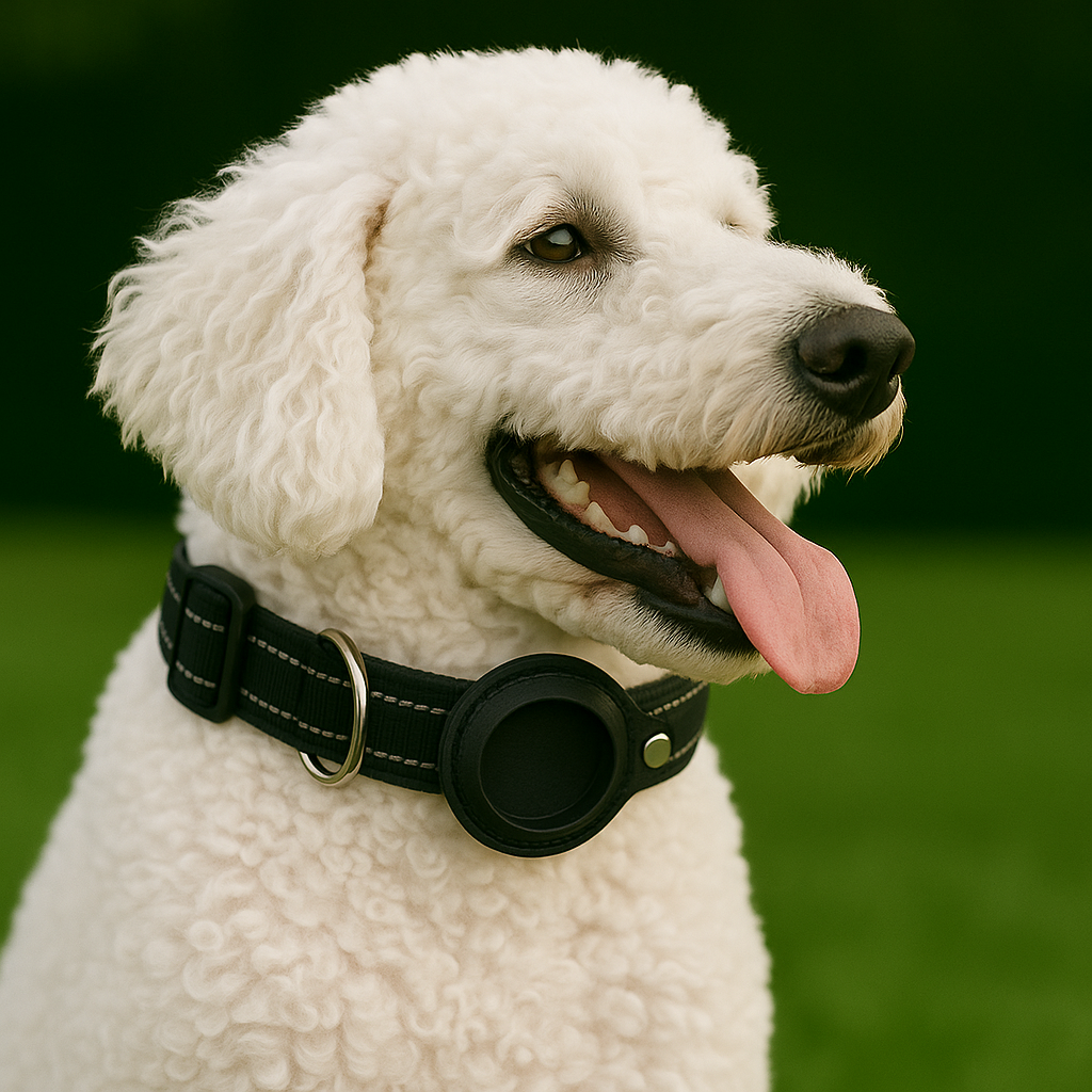 TrackLoop – Black Reflective AirTag Collar