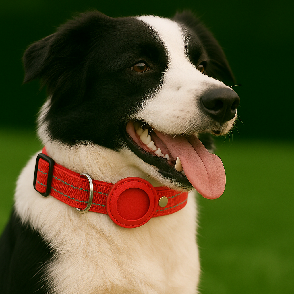 TrackLoop – Red Reflective AirTag Collar