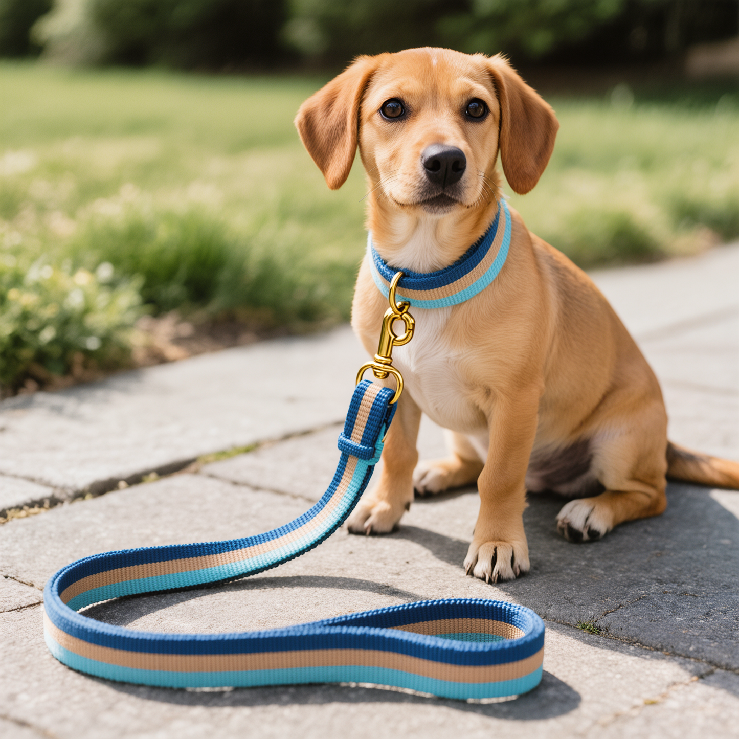 Tricolor Ocean Dune – Canvas Dog Leash