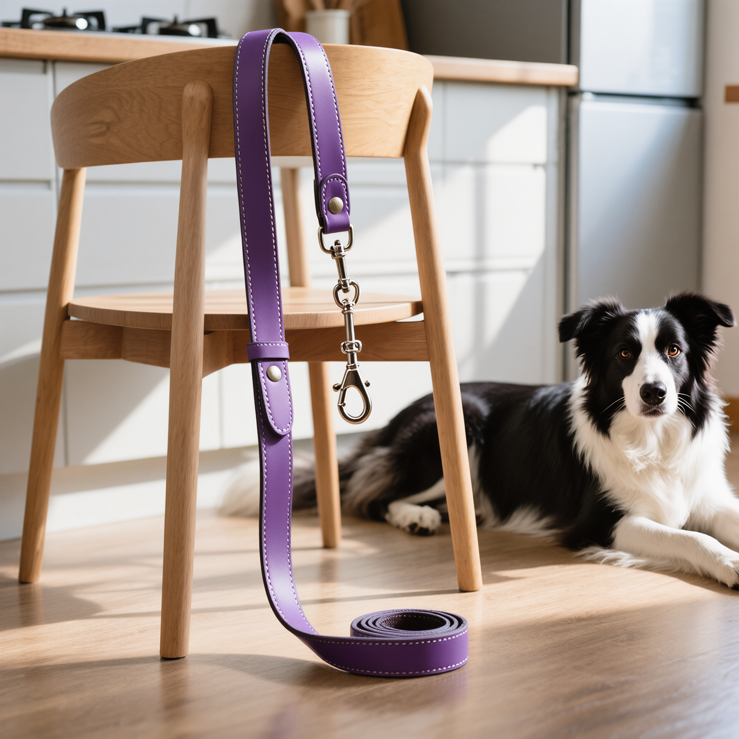 Walkie Purple – Leather Dog Leash