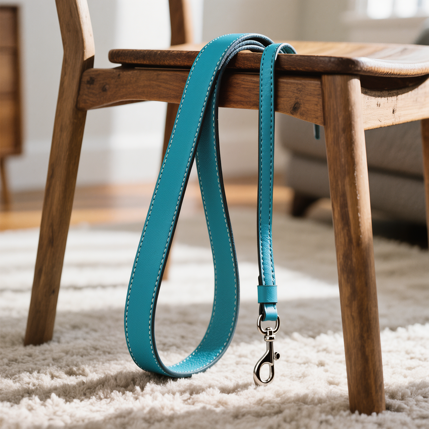 Walkie Light Blue – Leather Dog Leash