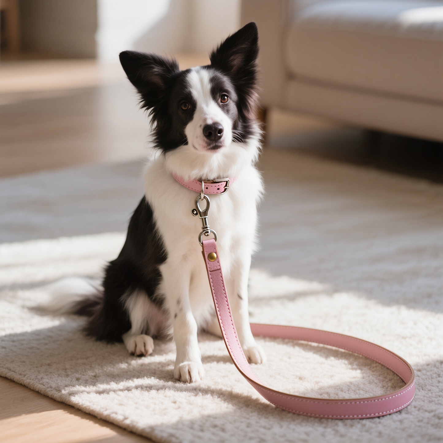 Walkie Pink – Leather Dog Leash