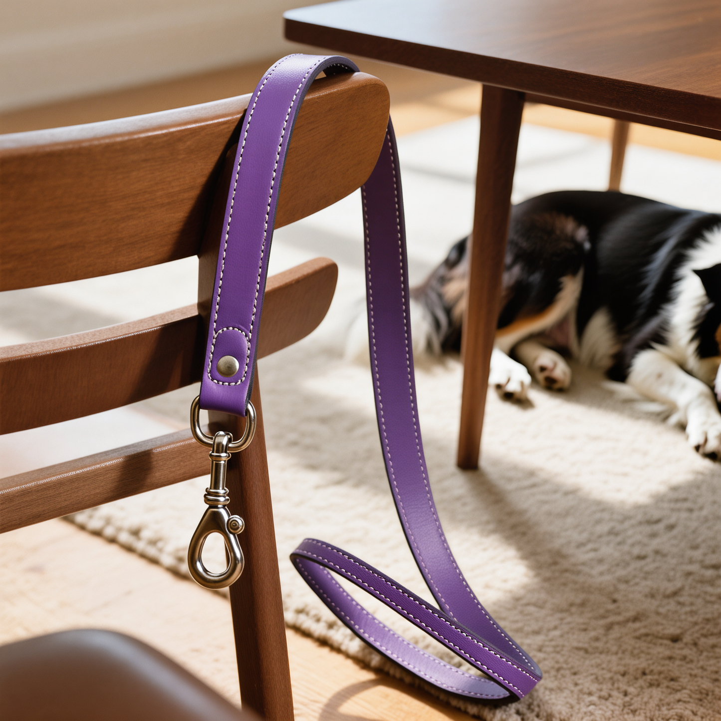 Walkie Purple – Leather Dog Leash