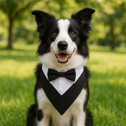 PupTux Collar – Black Tuxedo Bandana