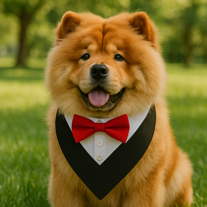PupTux Collar – Red Tuxedo Bandana
