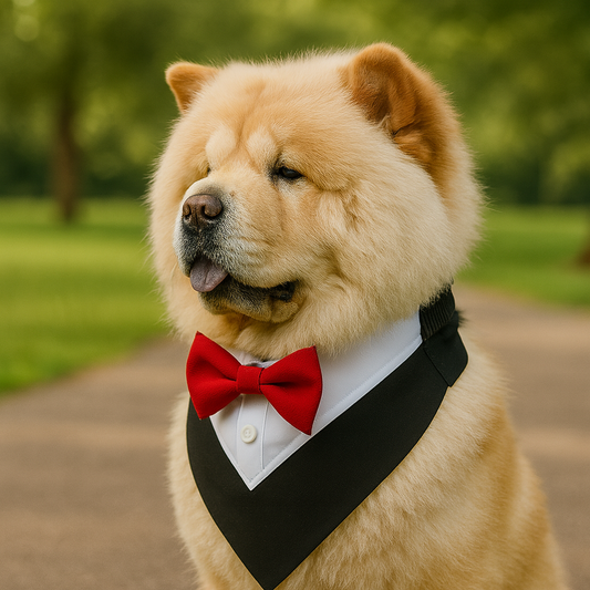 PupTux Collar – Red Tuxedo Bandana