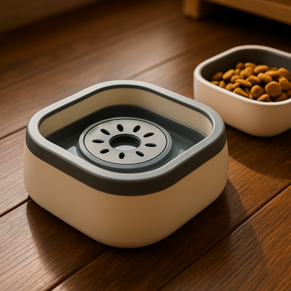SplashGuard – Gray Anti Spill Water Bowl