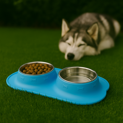 BoneBowl Blue – Double Feeder