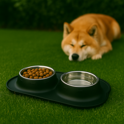 BoneBowl Black – Double Feeder